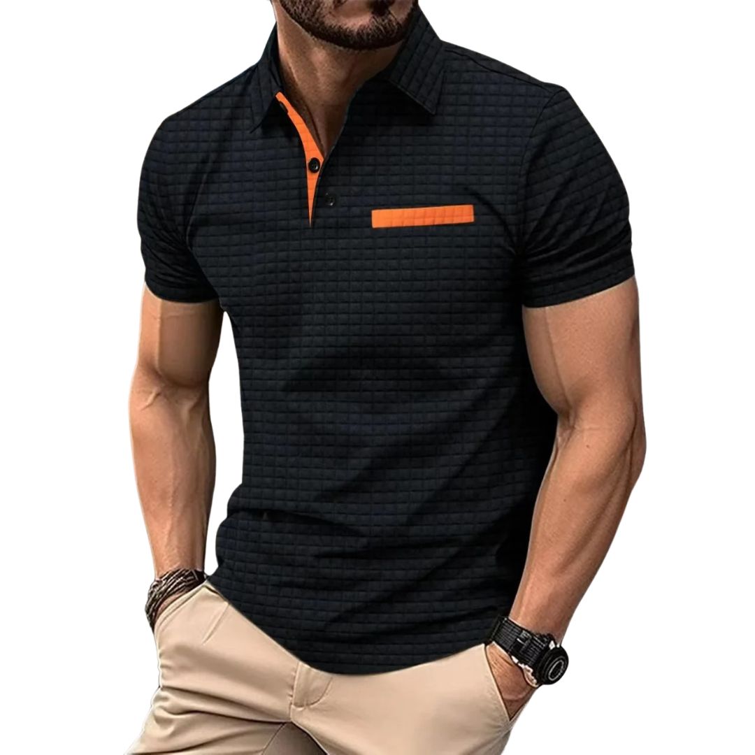 MATHIAS - POLOSHIRT MIT JACQUARD-KAROMUSTER