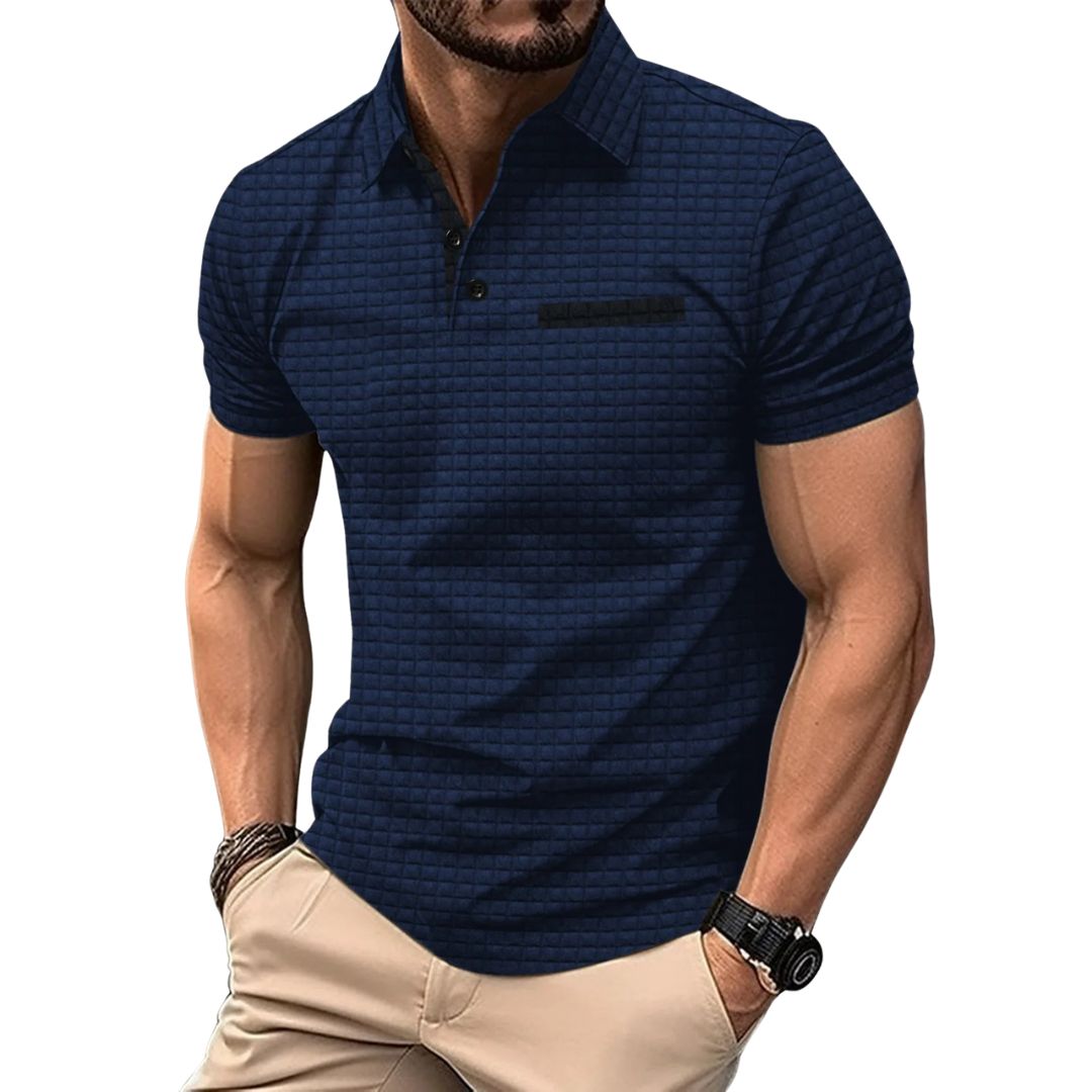 MATHIAS - POLOSHIRT MIT JACQUARD-KAROMUSTER