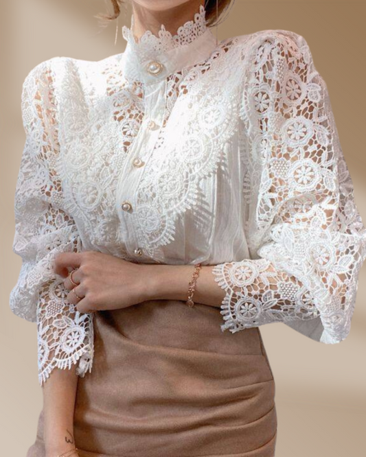 ALI - CHIFFON-ROLLKRAGENPULLOVER