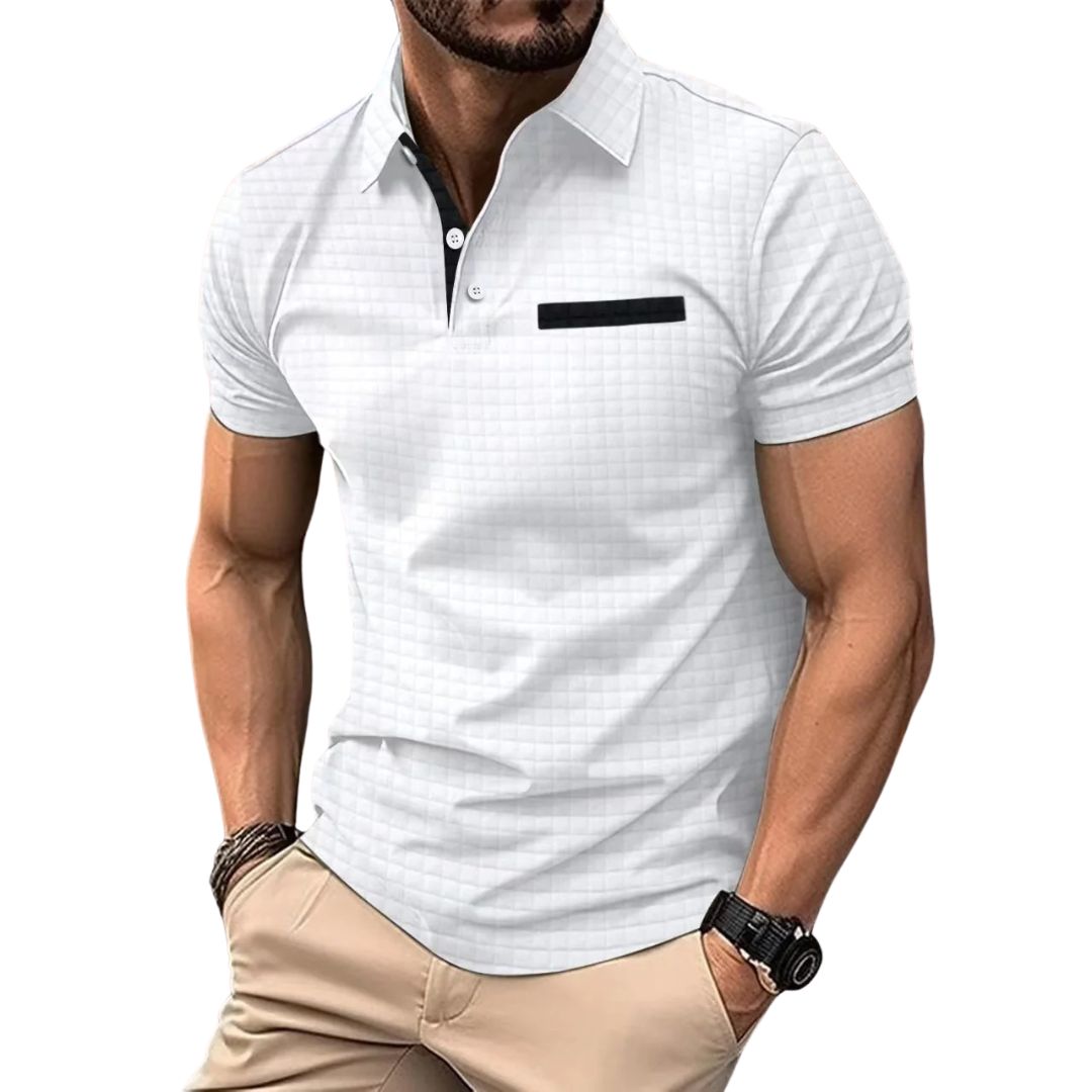MATHIAS - POLOSHIRT MIT JACQUARD-KAROMUSTER