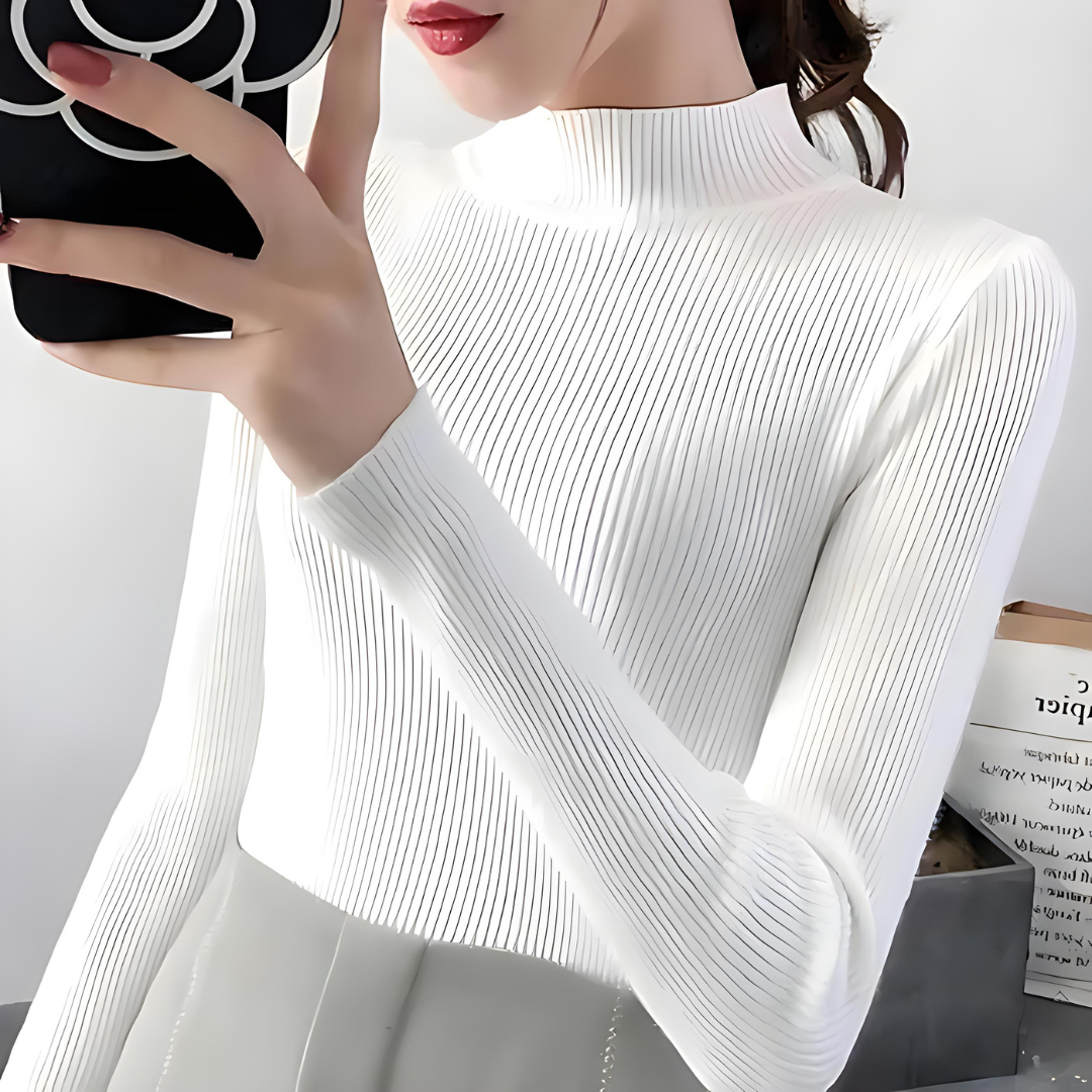 VINA - HERBST WINTER MOCK NECK DAMEN PULLOVER