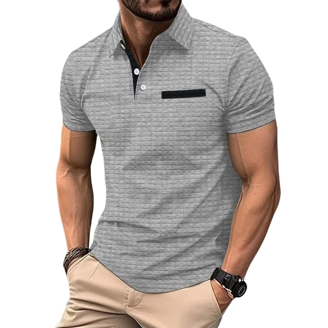MATHIAS - POLOSHIRT MIT JACQUARD-KAROMUSTER