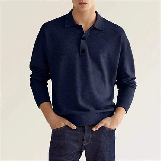 BERNARDO - AUTUMN LANGARM-TOP MIT V-AUSSCHNITT UND KNOPFLEISTE