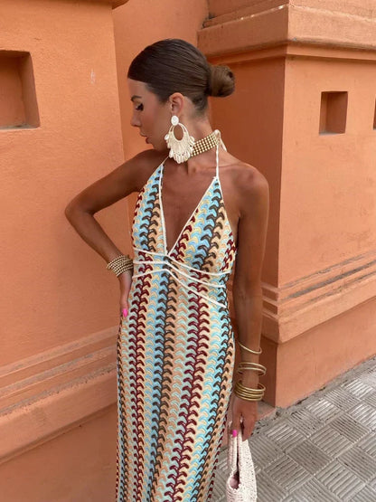 APHRODITE - RÜCKENFREIES KLEID MIT V-AUSSCHNITT